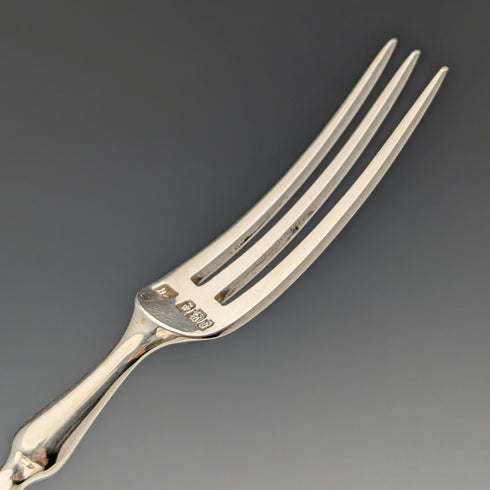 1900 年英國古董純銀刀片白色珍珠柄甜點餐具 6 副套裝阿特金兄弟